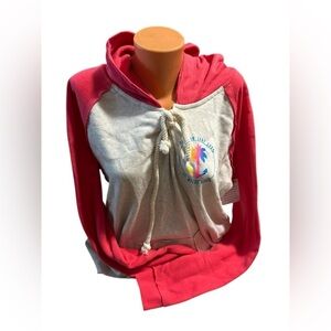 RON JON SURF SHOP NWT Fort Myers Red Pink Gray Hoodie Logo Tassel NEW XL Beach